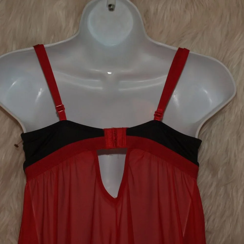 SIZE M LINGERIE Red Sheer BY BODY JEWELS USED FOR PHOTO SHOOT - Picture 6 of 8